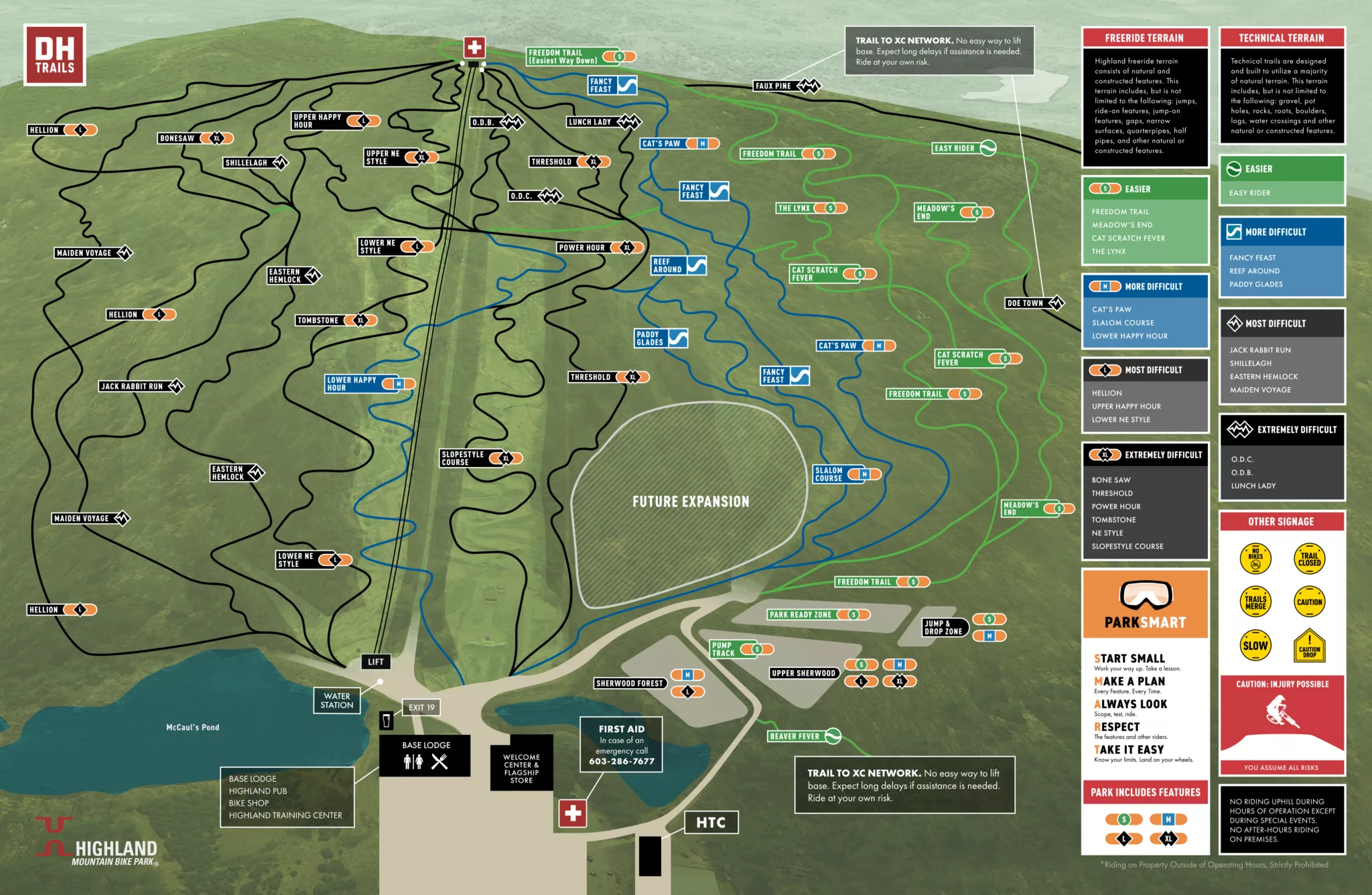 Highland Mountain Bike Park Trail Map Dh Trail Map | Highland Mountain Bike Park